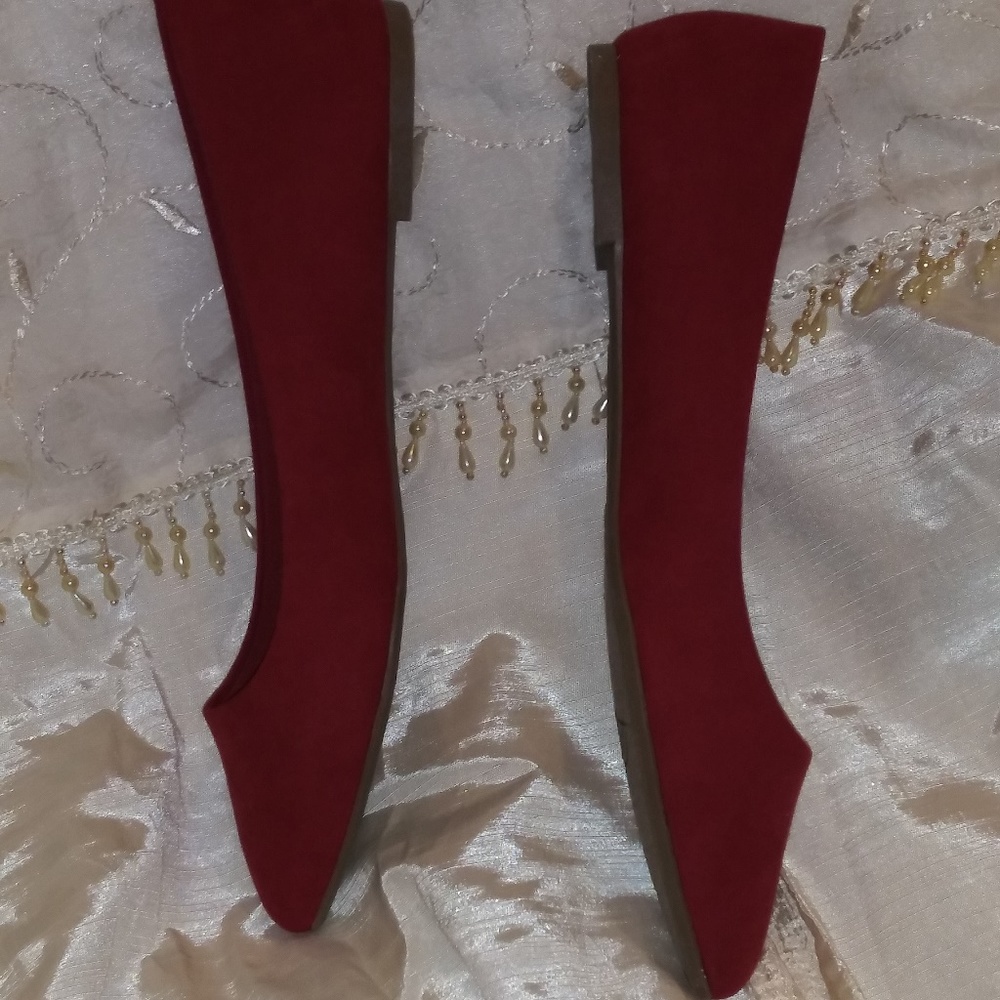 CHRISTIAN SIRIANO GIGI POINT FLAT RED SUEDE - Picture 3 of 4